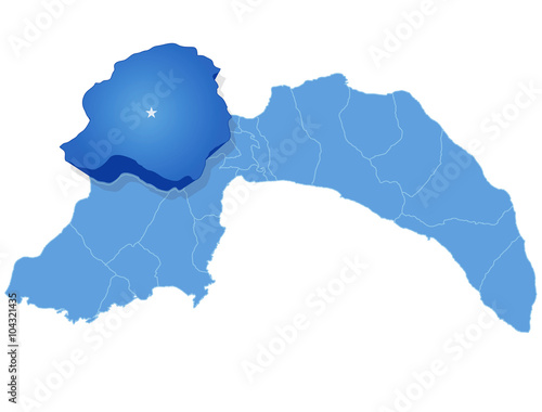 Map of Antalya - Korkuteli is pulled out
