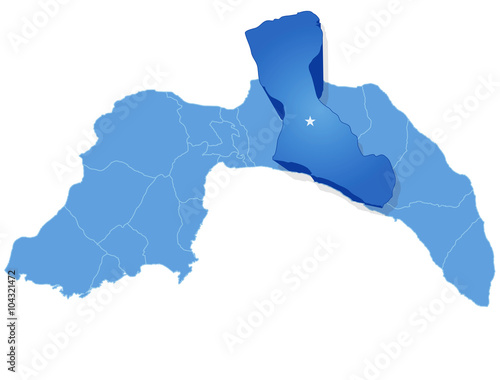 Map of Antalya -  Manavgat is pulled out