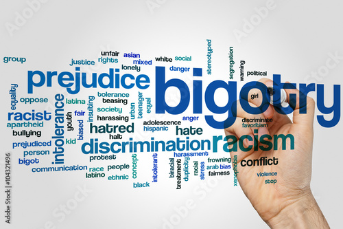 Bigotry word cloud photo