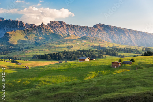 Seiser Alm in afternoon light, South Tyrol, Italy