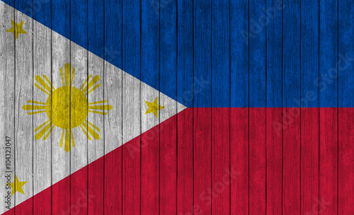 Philippines Flag on wood te...
