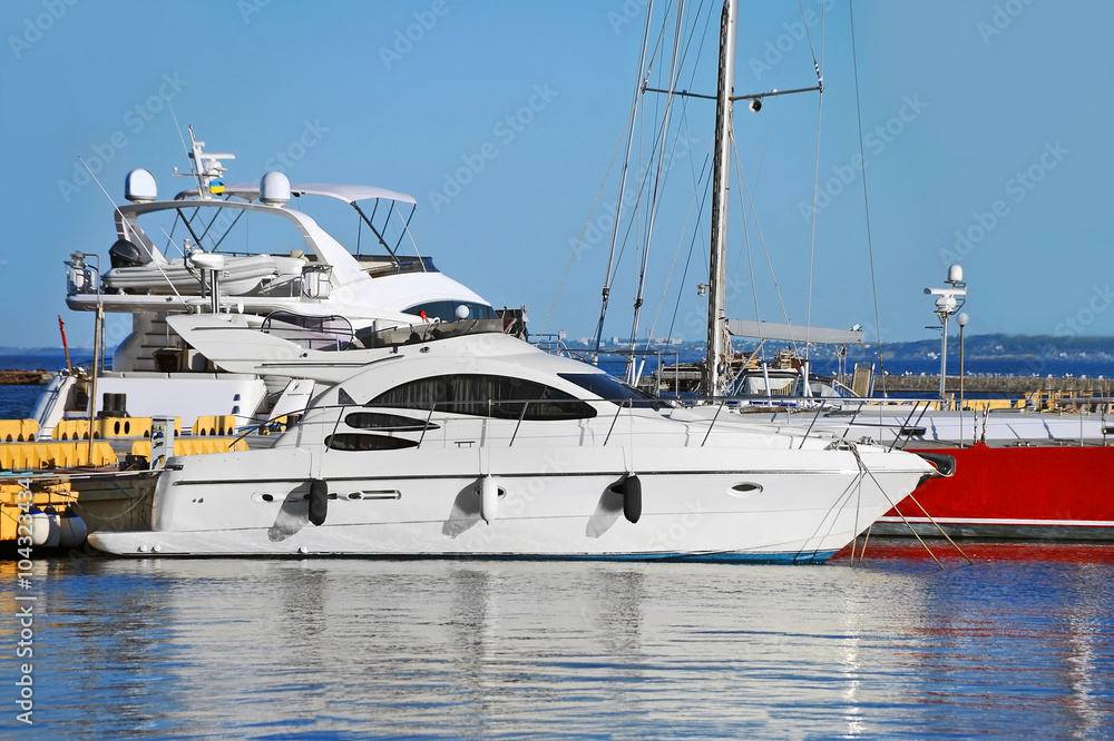 Motor yacht in jetty