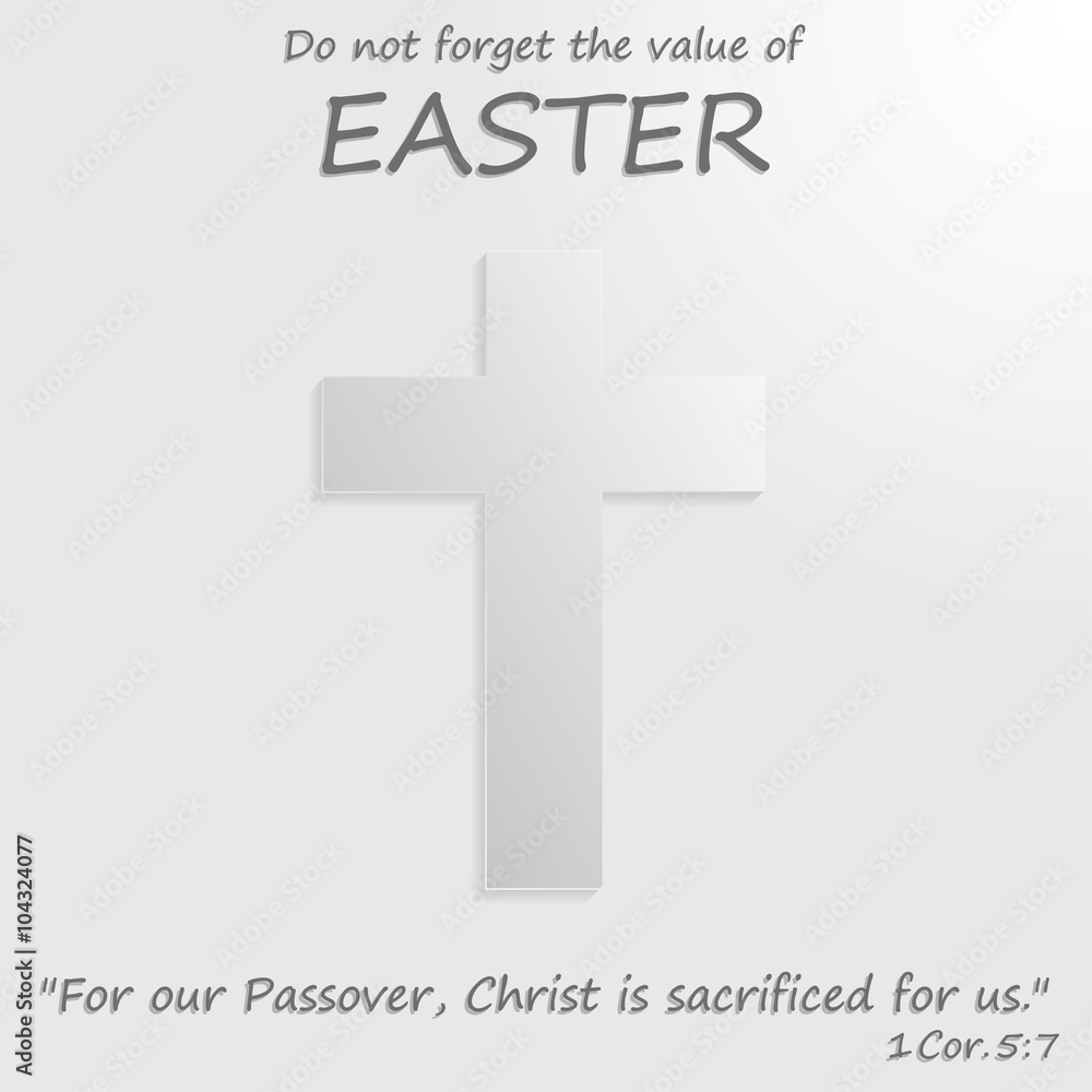 Fototapeta premium White cross with the text of the Bible. Easter