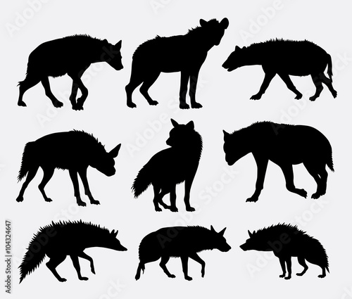 Hyena mammal wild animal silhouette 01. Good use for symbol  logo  web icon  mascot  avatar  sign  or any design you want. Easy to use.
