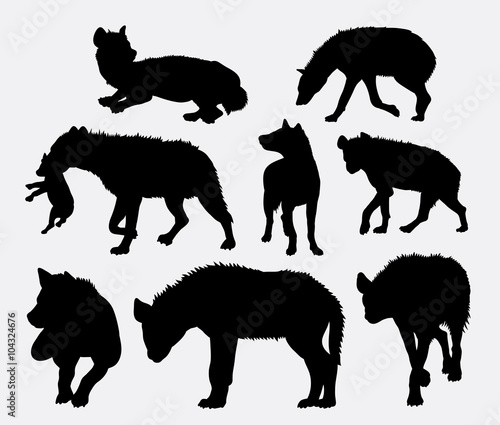 Hyena mammal animal silhouette 03. Good use for symbol  logo  web icon  mascot  sticker design  sign  avatar  or any design you want. Easy to use.  