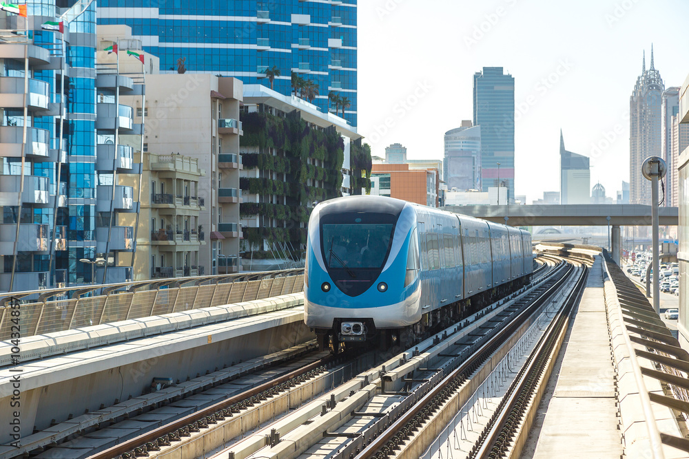 Naklejka premium Dubai metro railway