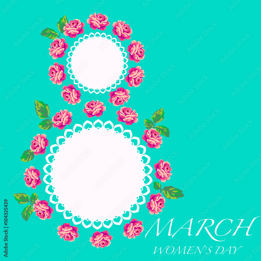 8  march women day card with roses