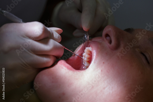 Photos Patient at dental hygienists office