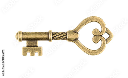 Old key isolated on white background. without shadow © azure