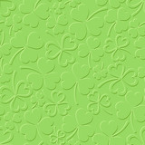 St. Patrick's day green seamless pattern with shamrock. Vector illustration.