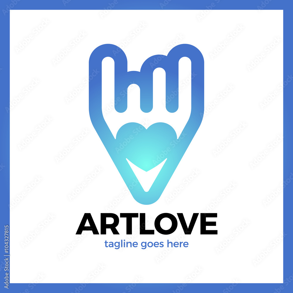 Fototapeta premium Love Art Pencil Logo