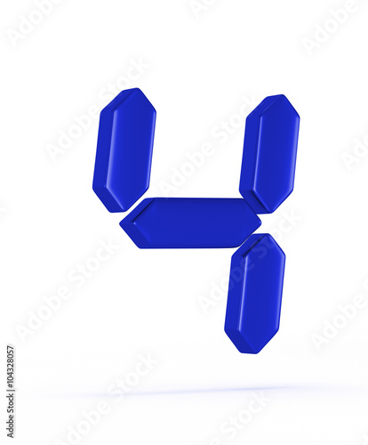 blue number nine on white background with shadow