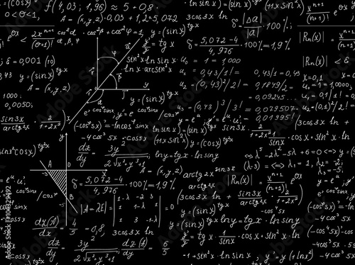 Mathematical scientific vector seamless pattern. You can use any color of background