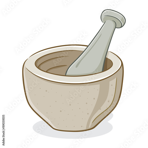 Vector Illustration of Mortar and Pestle