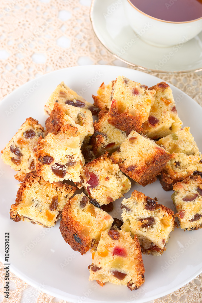 Früchtekuchen- Häppchen zum Tee Früchtekuchen- Häppchen zum Tee