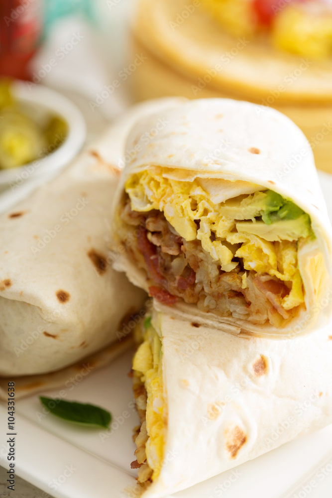 Breakfast burritos with eggs and potatoes Breakfast burritos with eggs and potatoes