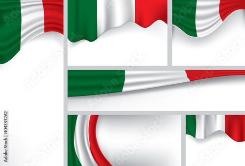 Abstract Italy Flag, Italian Colors (Vector Art)