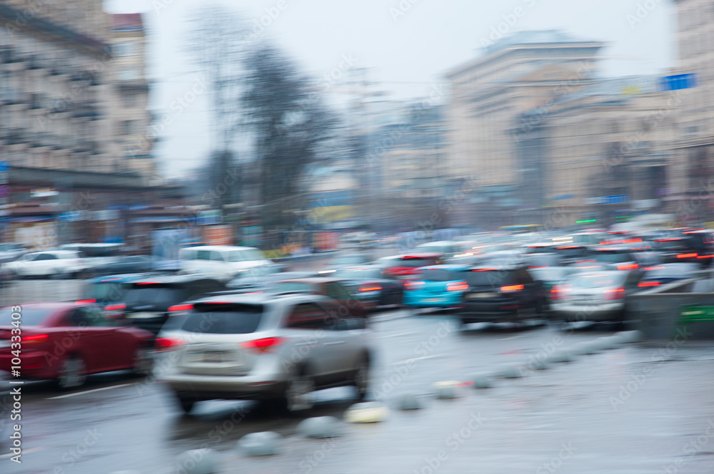 blurry focus scene of cars on road represent transportation concept related idea blurry focus scene of cars on road represent transportation concept related idea