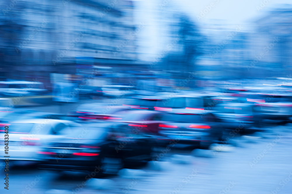 blurry focus scene of cars on road represent transportation concept related idea blurry focus scene of cars on road represent transportation concept related idea