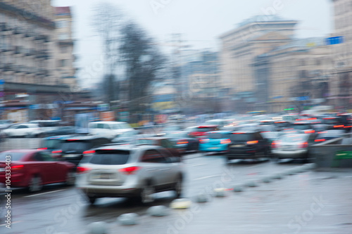 blurry focus scene of cars on road represent transportation concept related idea © timonko