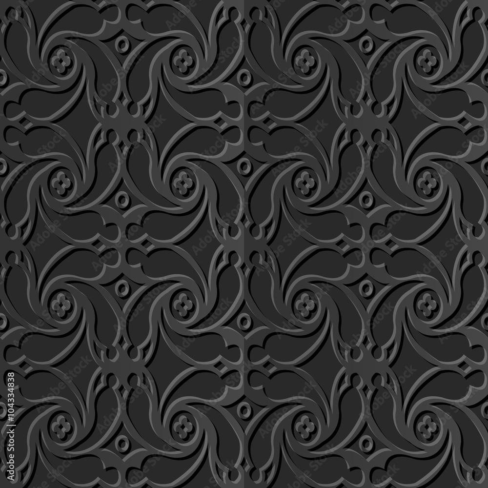 Seamless 3D elegant dark paper art pattern 192 Spiral Cross Flower
Seamless 3D elegant dark paper art pattern 192 Spiral Cross Flower