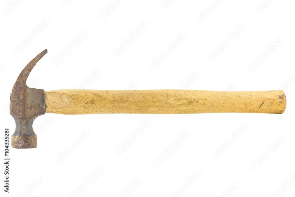 old hammer isolated on a white background old hammer isolated on a white background