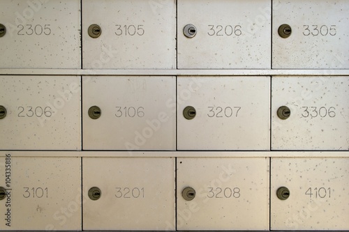 Metal mailboxes in an apartment community