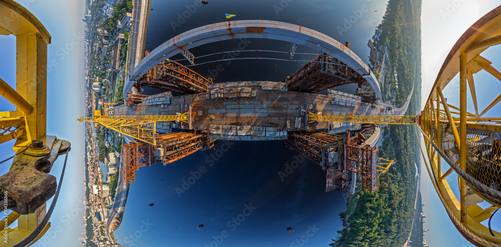 Downside view on constructing of bridge