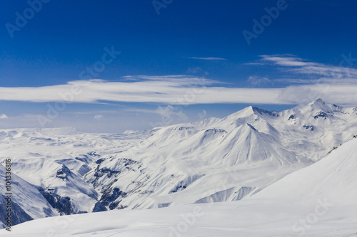 Panoramic view at snowy mountains © grycikua