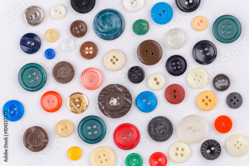 Colored buttons on white background