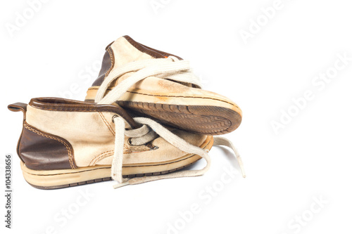 old shoes isolate on a white background 
