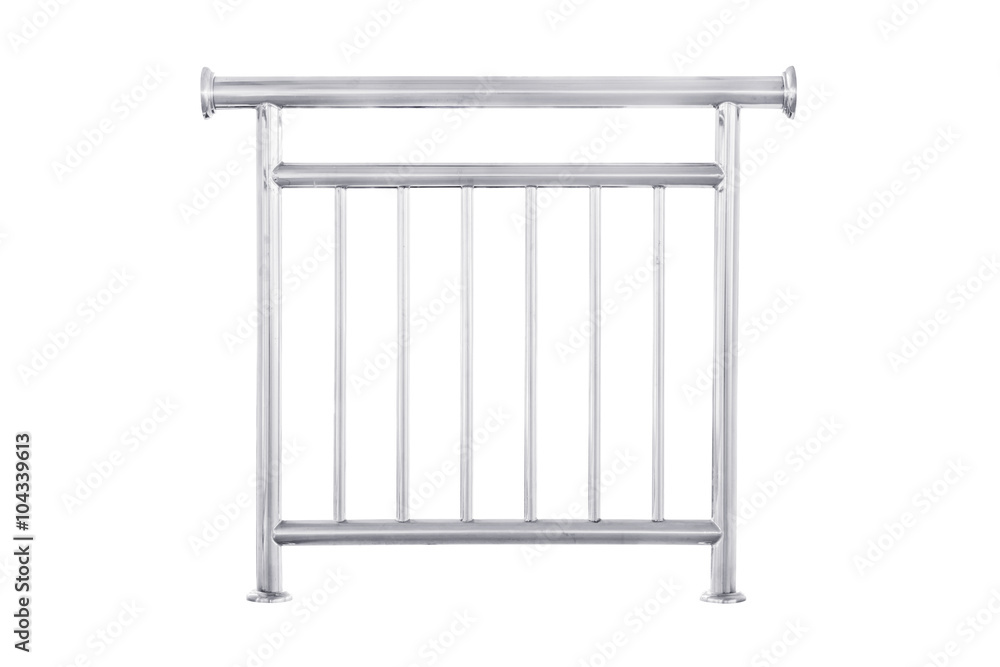 Stainless steel railing isolated.