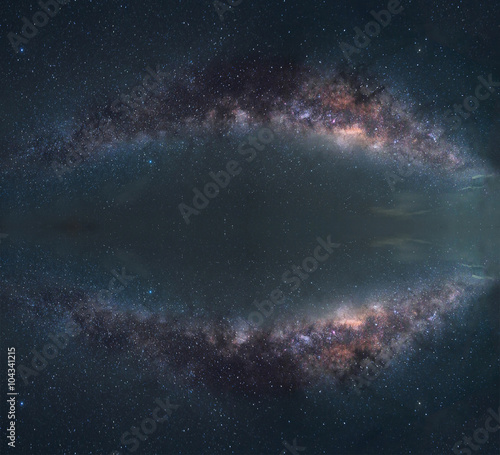 Fototapeta Naklejka Na Ścianę i Meble -  Milky way galaxy refection.