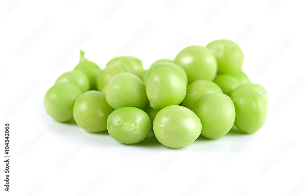 Fresh green peas isolated on white background. Fresh green peas isolated on white background.