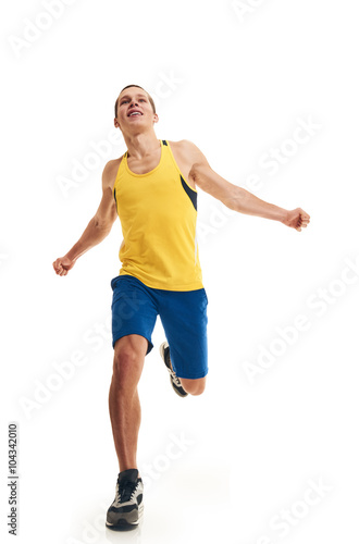 Man running full length finishing © Denys Kurbatov