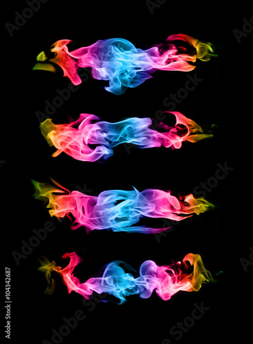Fototapeta Naklejka Na Ścianę i Meble -  abstract colorful Fire flames on black background