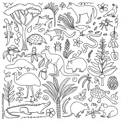 Hand drawn Australia set