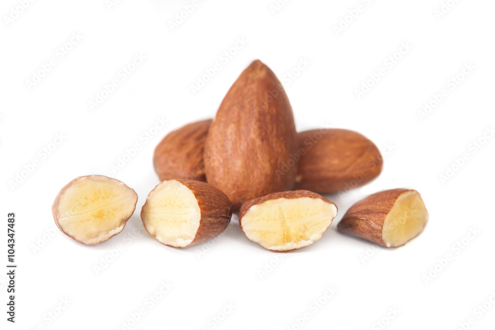 Almonds nut isolated on white background Almonds nut isolated on white background