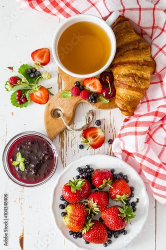 Breakfast - croissants with berries