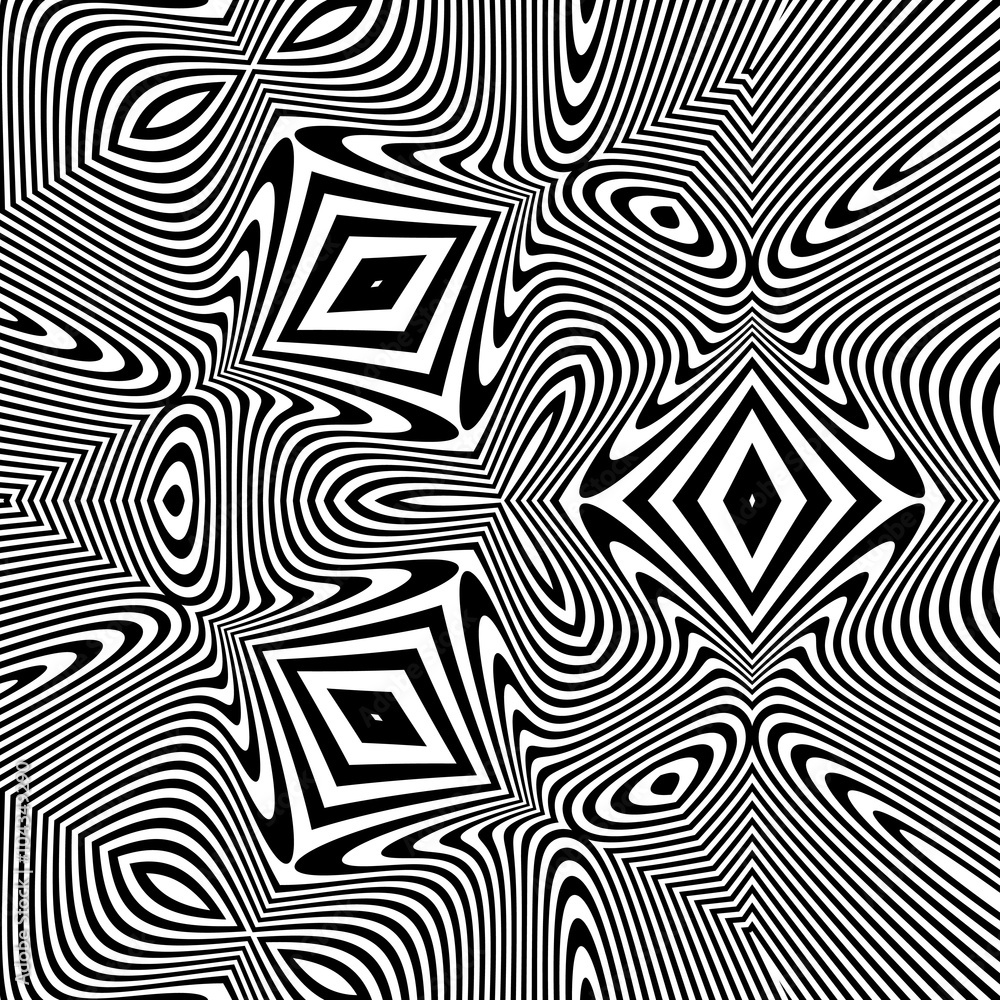 Abstract 3d Geometrical Background. Pattern With Optical Illusion. Vector Illustration. 
