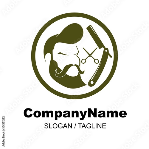 hair salon & barbershop logo icon Vector