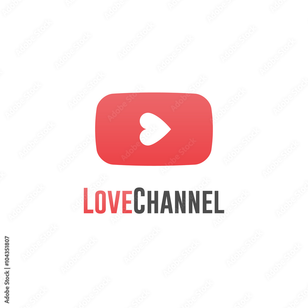 Love channel logo, online TV concept Love channel logo, online TV concept