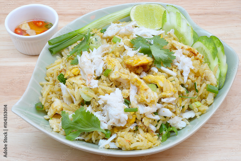 Crab Fried Rice - Fried rice thai style Asia Thailand Crab Fried Rice - Fried rice thai style Asia Thailand