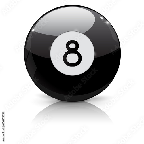 Billiard eight ball. Black ball 8.