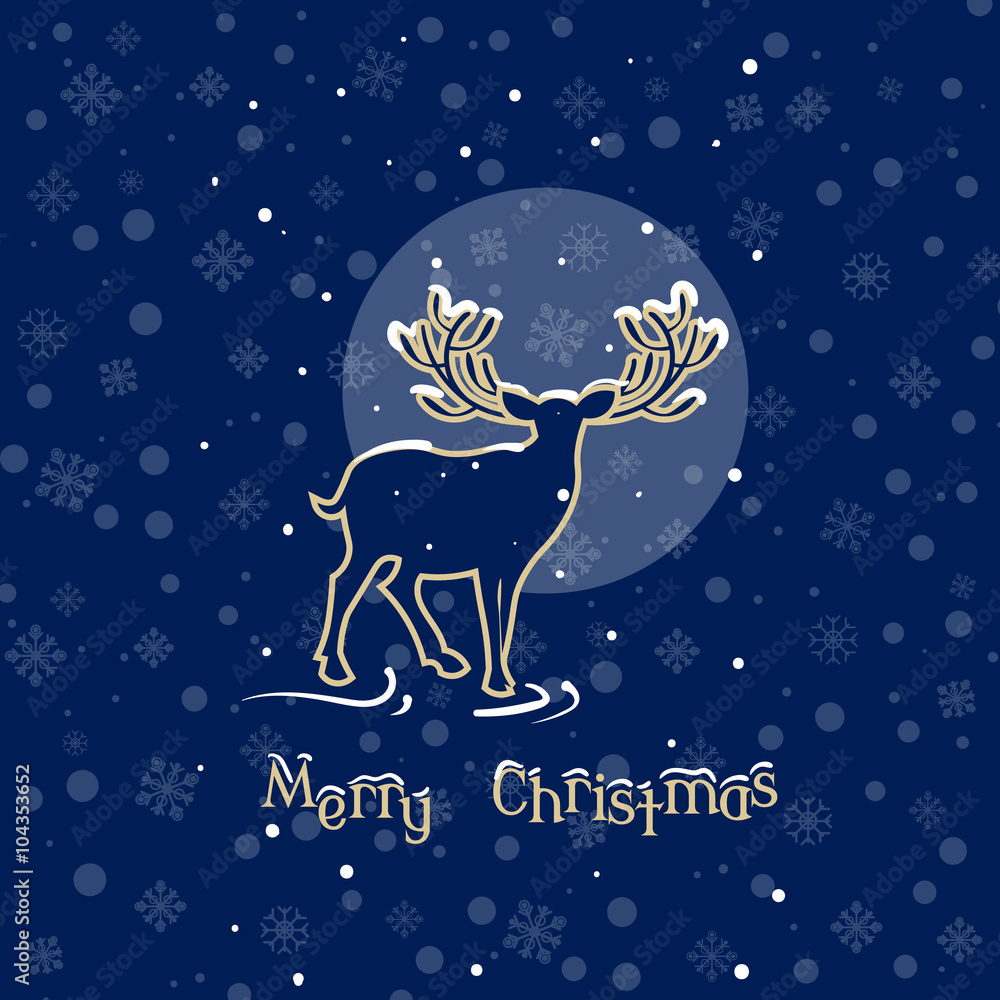 Fototapeta premium Beautiful deer christmas night