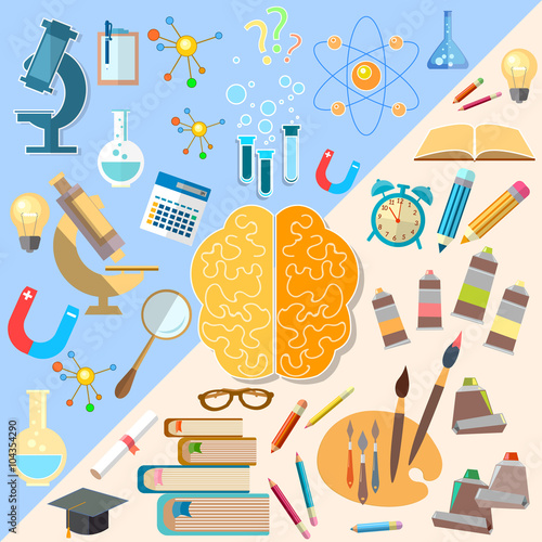 Brain left and right hemisphere power mind art and creativity
