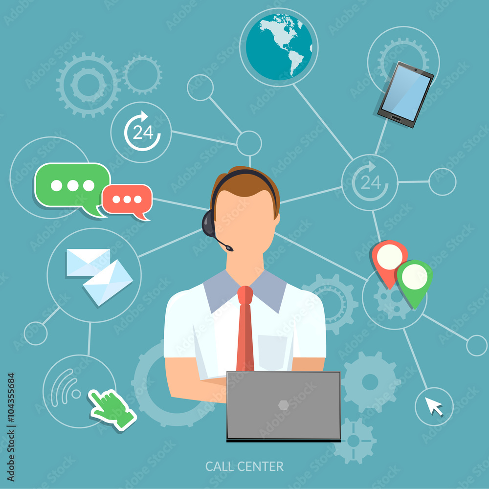 Call center man technical support Call center man technical support