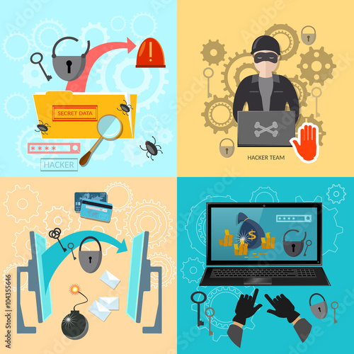 Hacking: password guessing stealing bank account mailing viruses