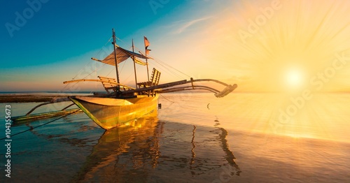 Philippines, sunset boat