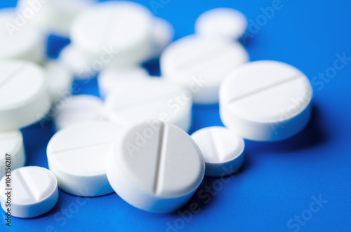 Photography closeup of white pills